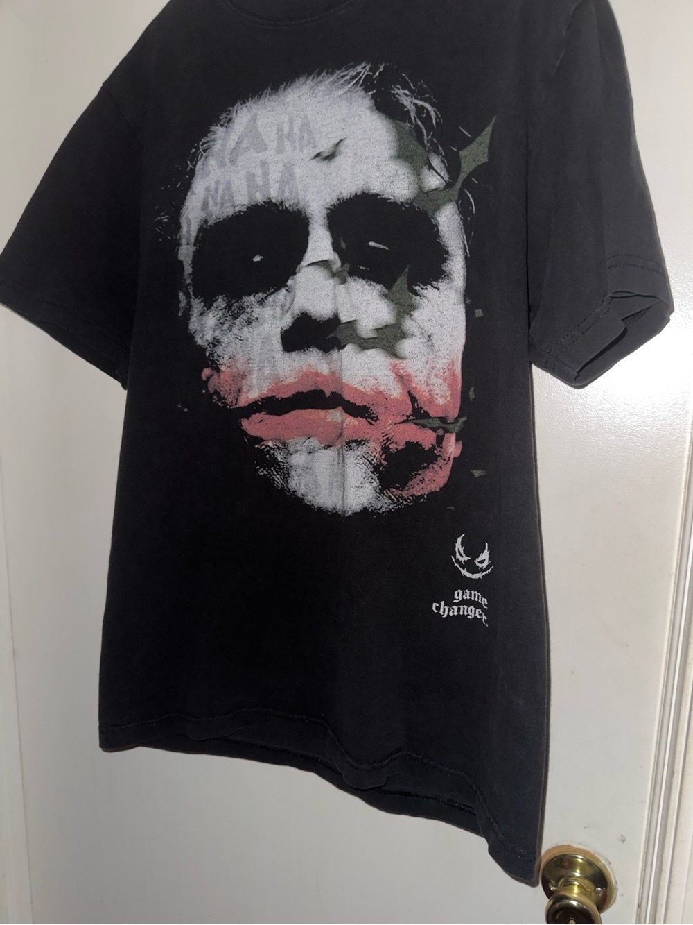 Black Graphic Joker Face Short Sleeve Tee